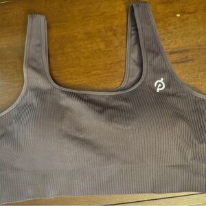 Peloton Ribbed Scoop Sports Bra - Charcoal Gray